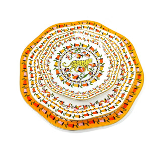 Set of 3 Tropical Love Bone China Plates