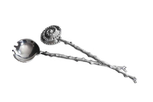 Silver Finish Set of 2 Aquos Salad Servers