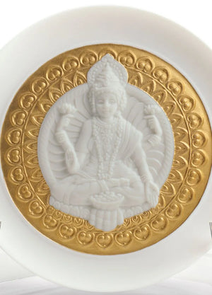 Lladro x Stoviglie: Goddess of Wealth - Lakshmi Decorative Plate. Golden Lustre