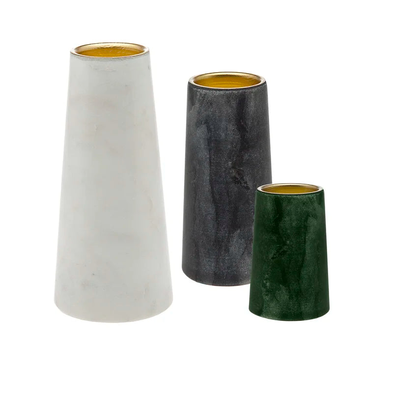 Set of 3 Marble Candle Votivs