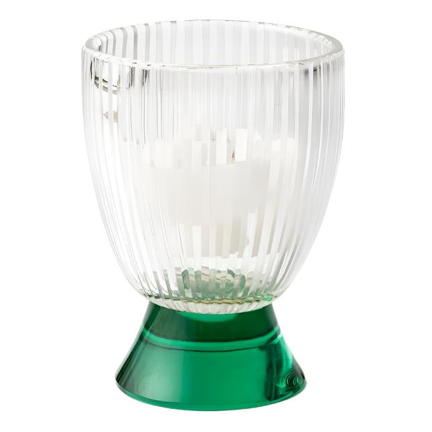 Set of 2 Emerald Glass Votivs