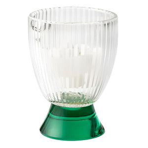 Set of 2 Emerald Glass Votivs