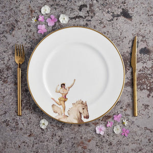 Set of 4 Miss Rose 22kt Gold Dinner Plates