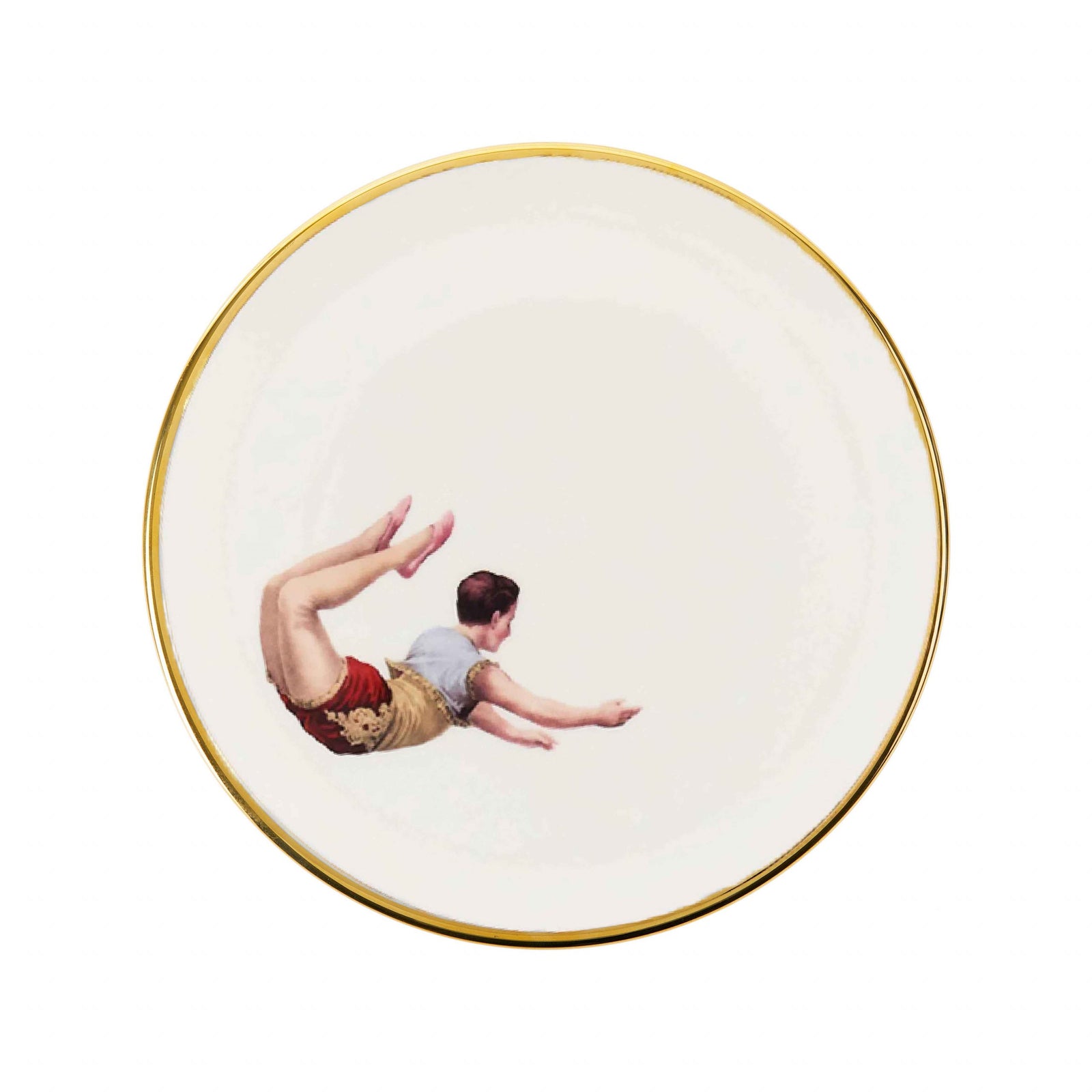 Set of 4 Trapeze Boy 22kt Gold Salad Plates