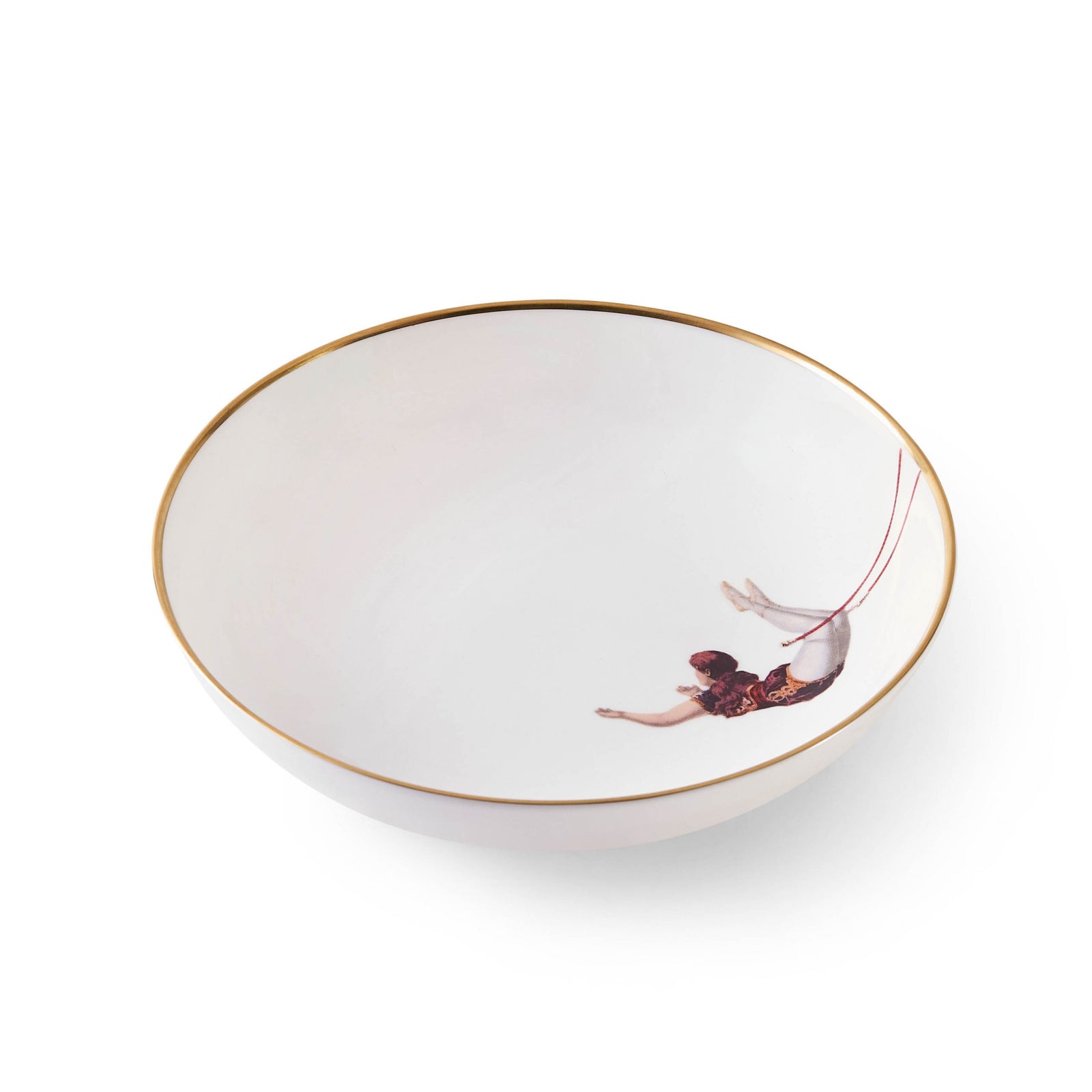 Set of 4 Trapeze Girl 22kt Gold Bowls