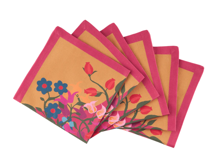 Set of 6 Organic Cotton Oranssi Table Napkins