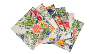Set of 6 Organic Linen Iris Table Napkins