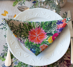 Set of 6 Organic Linen Iris Table Napkins