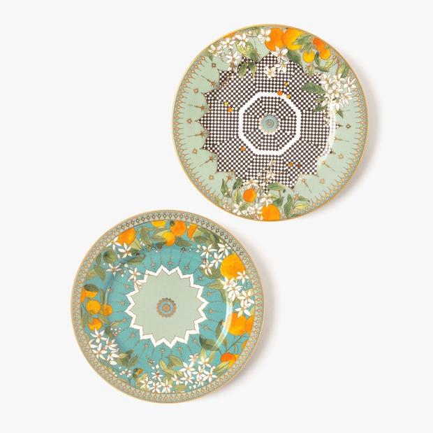 Set of 2 Tangerine Dessert Plates