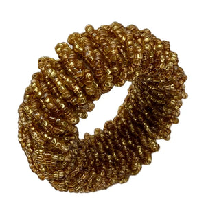 Set of 4 Pearl Gold Napkin Rings