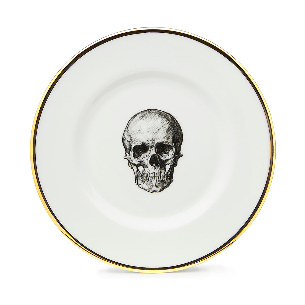 Set of 4 Skull 22kt Gold Salad Plates