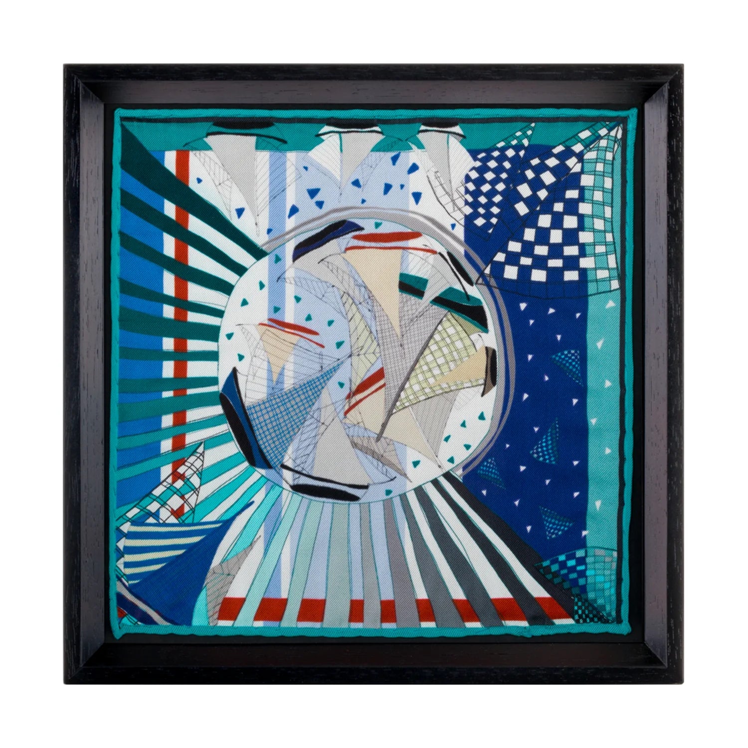 France Les Bravades Festival Black Framed Silk Scarf