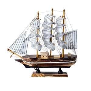 Nordic Wooden Sailboat Sculpture