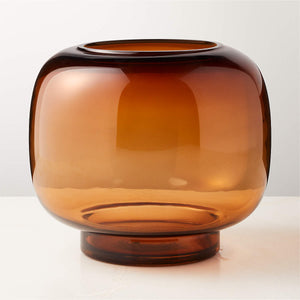 Amber Handblown Candle Holder