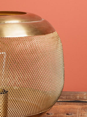 Table Lamp Ball Golden Mesh