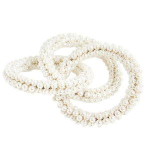 Set of 4 Pearl Ring Napkin Rings