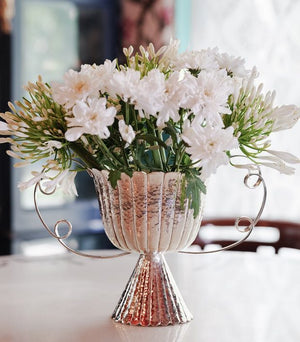 Silver Plated Persian Flower Vessel
