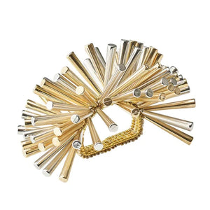 Set of 4 Gold and Silver Sprawl Napkin Rings