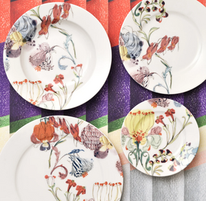 Set of 4 Grandma's Garden Dinner Plates