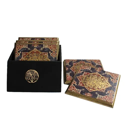 Set of 6 Handcrafted Wood Coasters